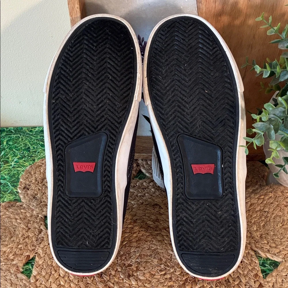 Levi's Black Canvas Sneakers with White Soles